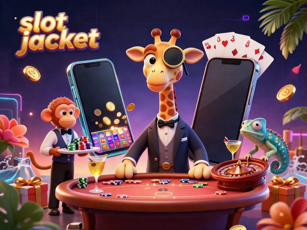 Experience the thrill of the slot jackpot amidst a vibrant casino scene with exciting characters.