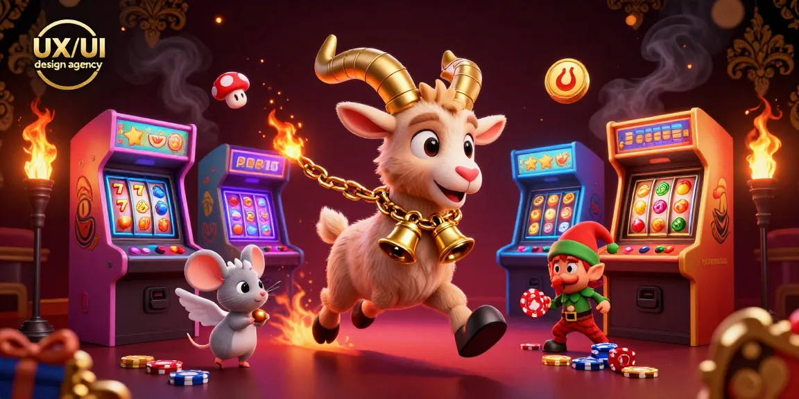 Engaging 3D casino scene showcasing a UX/UI design agency's vibrant characters and elements in action.